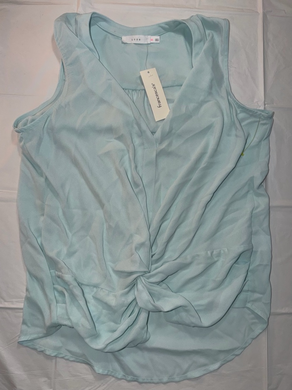 Francesca’s  Light Blue Twist-Front Sleeveless Top